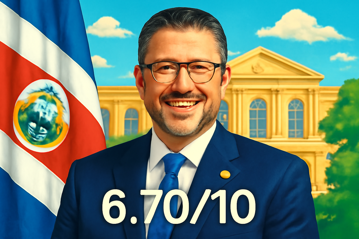 Rodrigo Chaves: El presidente mejor evaluado de Costa Rica con 6,70/10