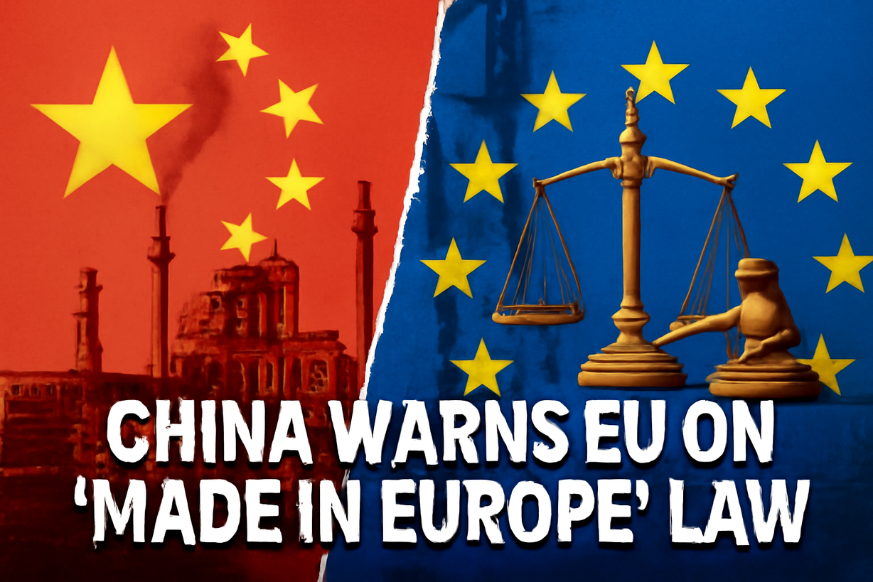 China advierte a la UE sobre consecuencias por nueva Ley de Aceleración Industrial